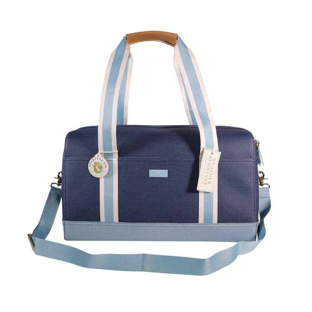 Spartina 449 Armada Large Travel Duffle Bag - Navy / Blue Stripe - NWT